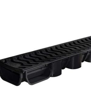 Low Flow Channel Drain with black plastic grate